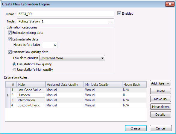 Create New Estimation Engine